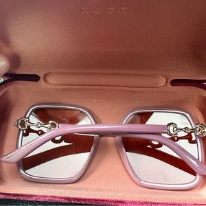 Gucci Pink Horsebit Sunglasses